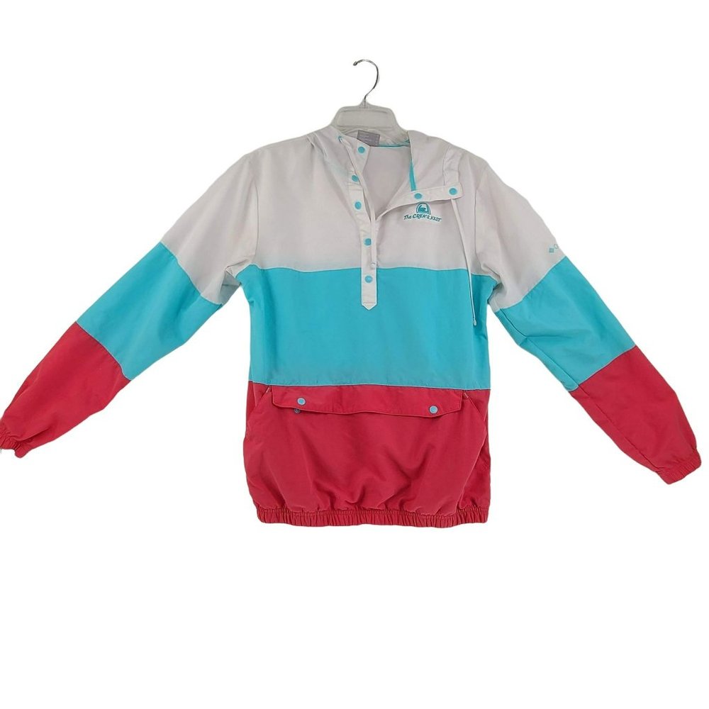 Columbia Women's  Hooded Windbreaker Pullover Jacket Colorblocked Size Small